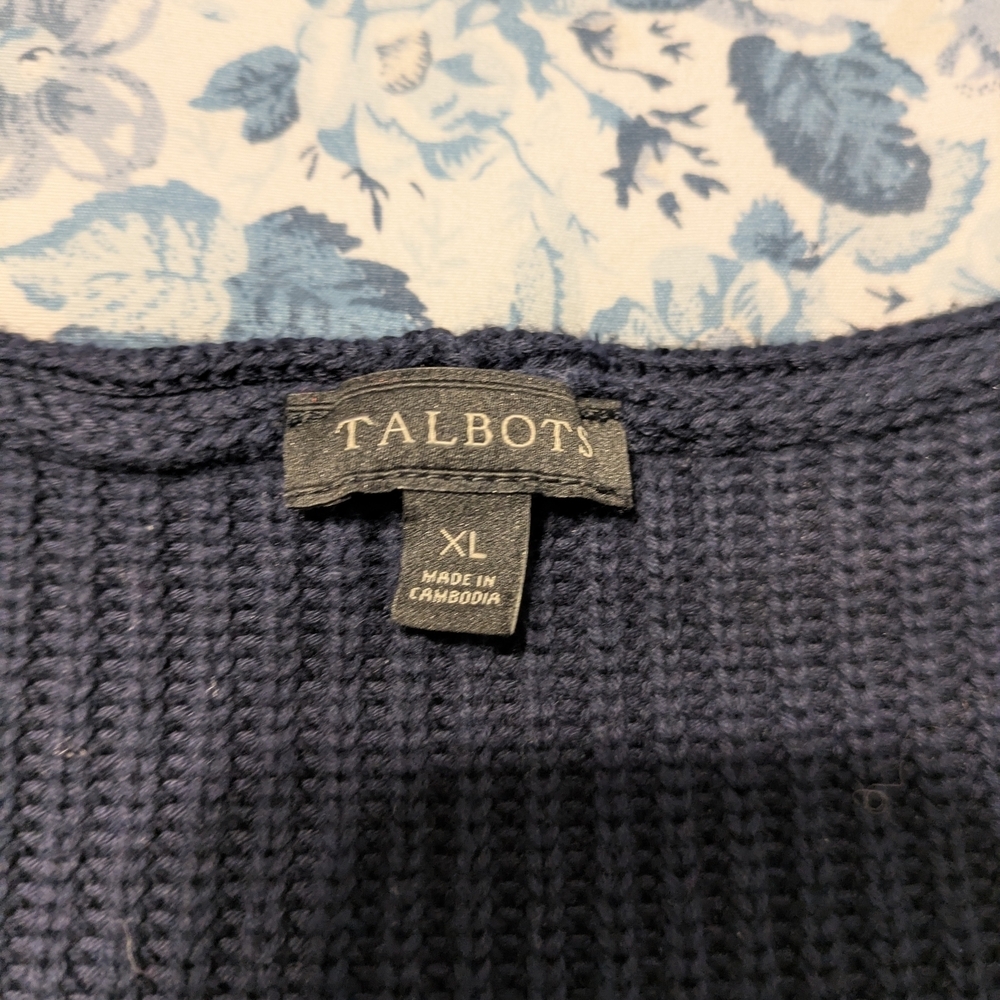 Talbots Navy Knit Sweater - Picture 3 of 6
